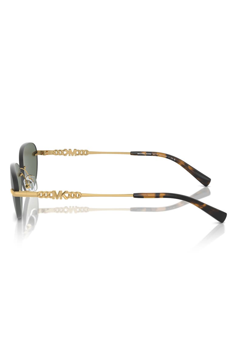 Michael Kors 58mm Manchester Rimless Oval Sunglasses, Alternate, color, Green Solid / Green Solid