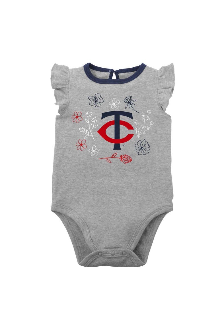 Infant Navy/Heather Gray Minnesota Twins Little Fan Two-Pack Bodysuit Set, Alternate, color, Navy