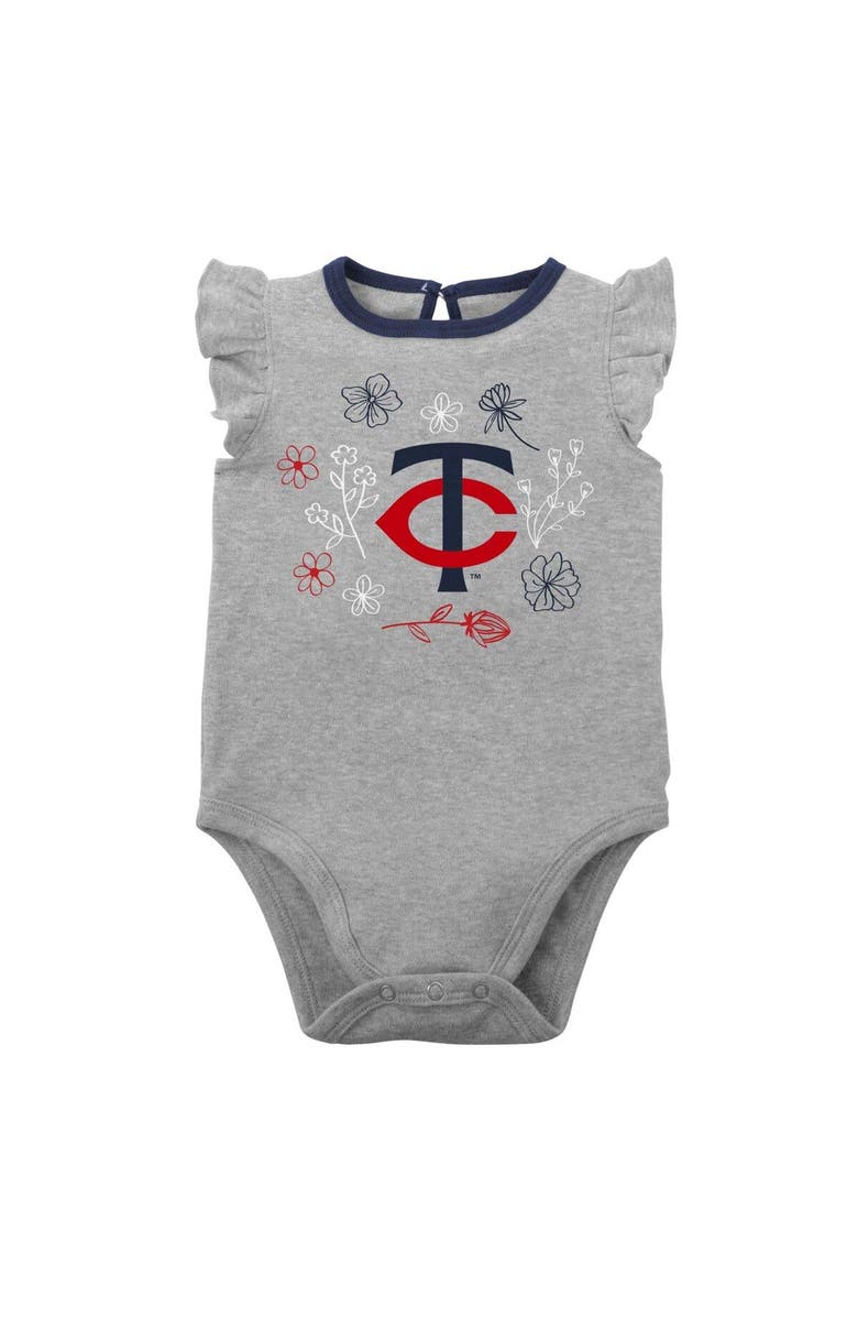 Outerstuff Infant Navy/Heather Gray Minnesota Twins Little Fan Two-Pack Bodysuit Set, Alternate, color, Navy