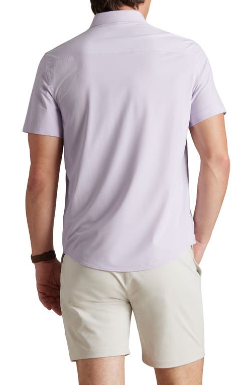 Rhone Commuter Short Sleeve Button-up Shirt In Lavender Dusk