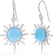 SIMONA Sterling Silver Larimar Sun Drop Earrings