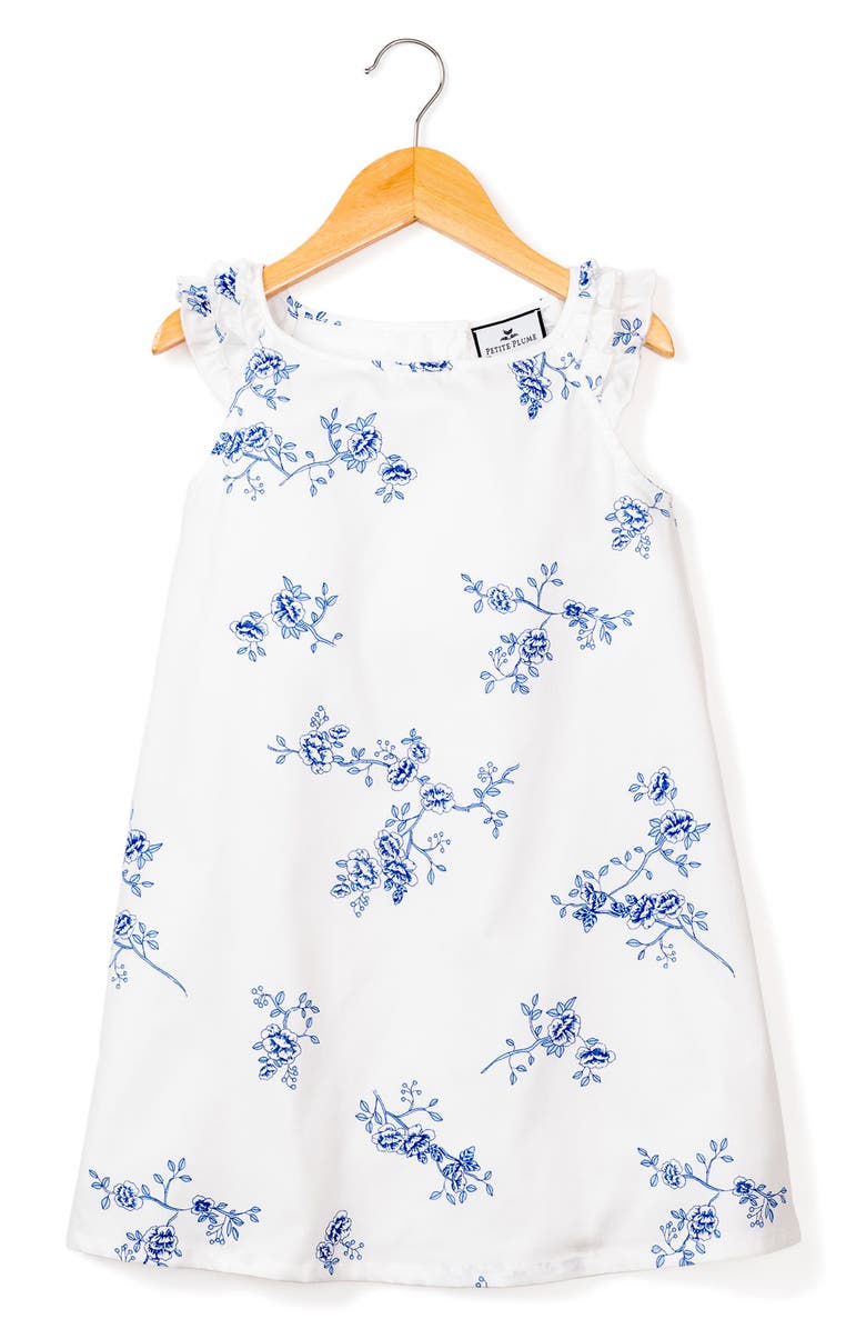Petite Plume Kids' Amelie Floral Nightgown, Alternate, color, Indigo Floral