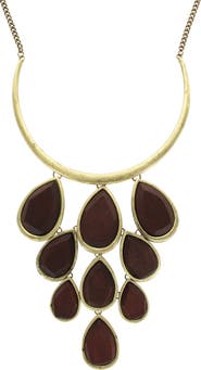 OLIVIA WELLES Elissia Wood Bib Necklace