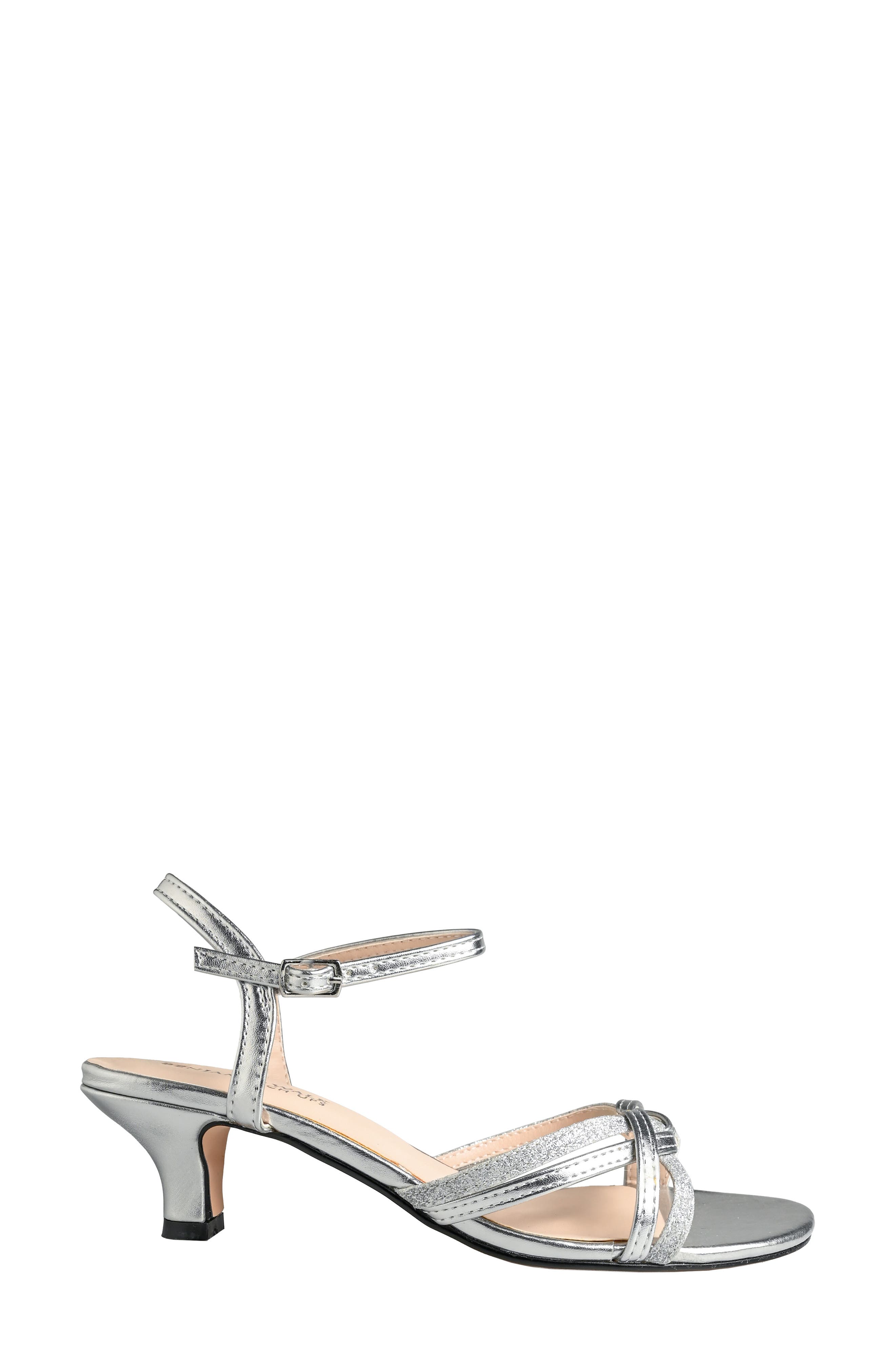 Melanie Kitten Heel Sandal, Alternate, color, SILVER