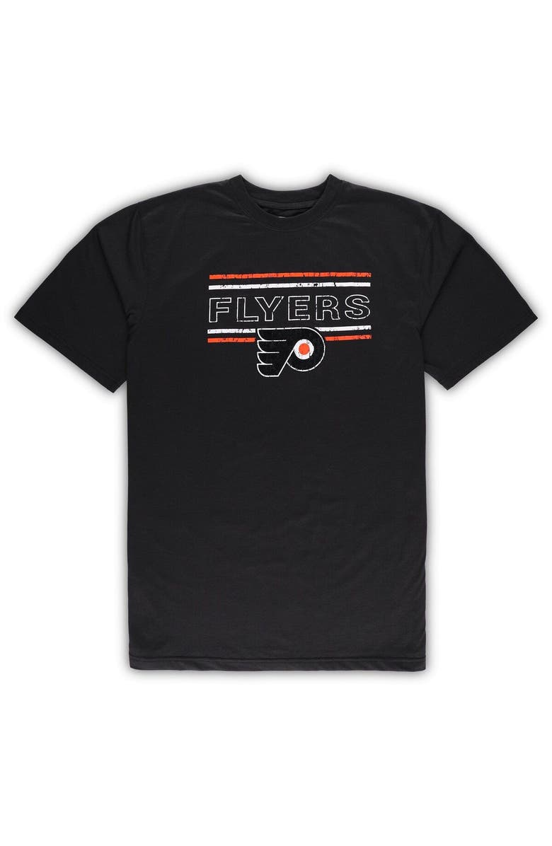 PROFILE Men's Black/Orange Philadelphia Flyers Big & Tall T-Shirt & Pajama Pants Sleep Set, Alternate, color, 