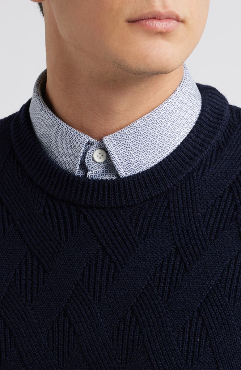 BOSS Elfredo Basketweave Wool Sweater, Alternate, color,