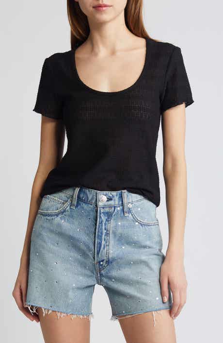 Julia Textured Scoop Neck T-Shirt