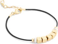 COACH Cube Imitation Pearl Cord Bracelet