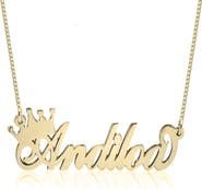 MELANIE MARIE Crown Me Personalized Nameplate Pendant Necklace