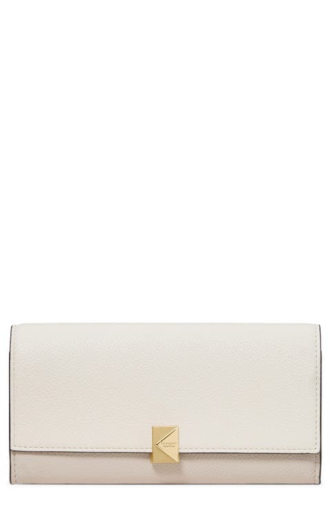 deco colorblock pebble leather wallet