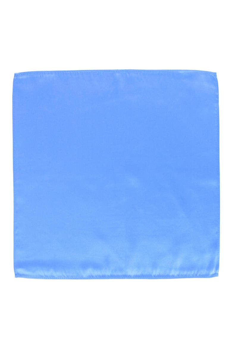 Sutton Solid Silk Pocket Square, Alternate, color, BLUE