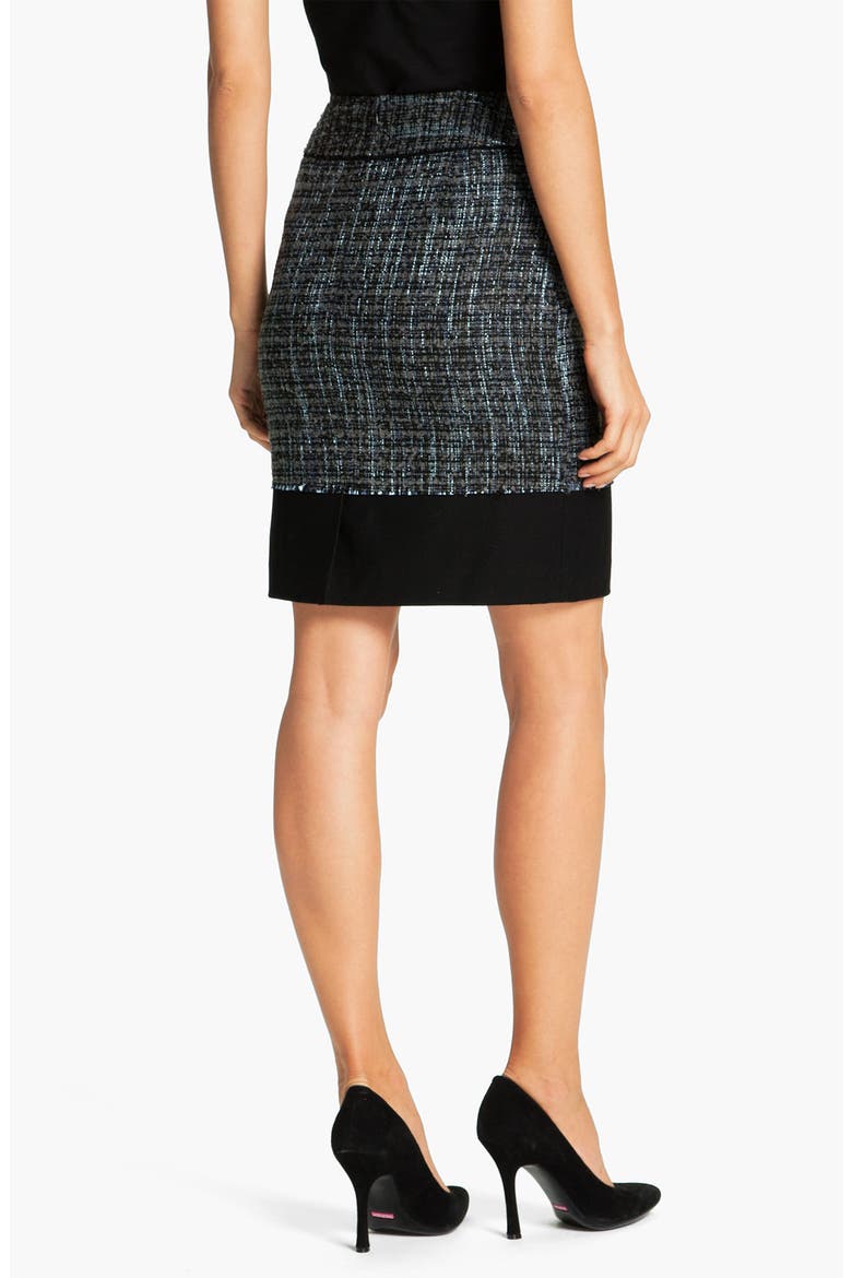 Patch Pocket Tweed Pencil Skirt, Alternate, color, BLUE MARINE/ BLACK COMBO