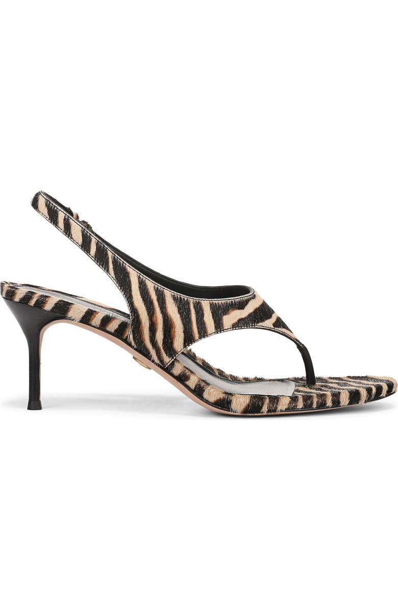 Veronica Beard Talon Slingback Thong Sandal, Alternate, color, Ziger Brown Calf Hair
