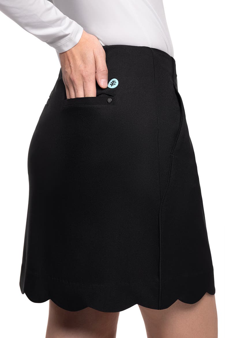 Valorus Golf Skort with Scallop Detail, UPF 50+ Sun Protection, Alternate, color, Black