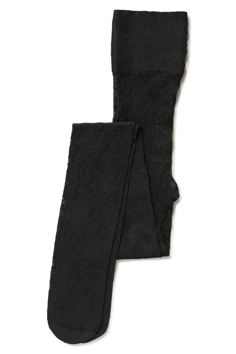 Lily Lace Tights, Alternate, color, BLACK