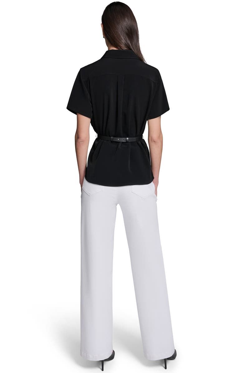 KARL LAGERFELD PARIS Belted Shirt, Alternate, color, Black