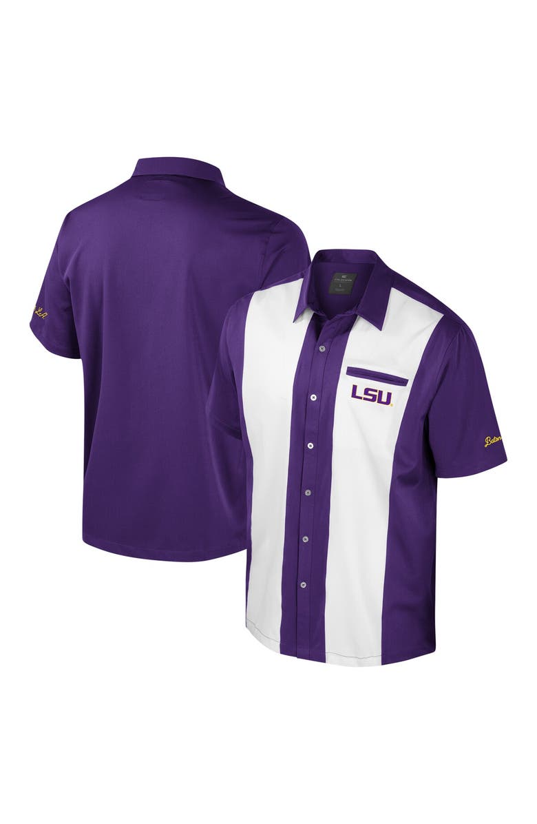COLOSSEUM Men's Colosseum Purple LSU Tigers Strike Bowling Button-Up Shirt, Main, color, Purple
