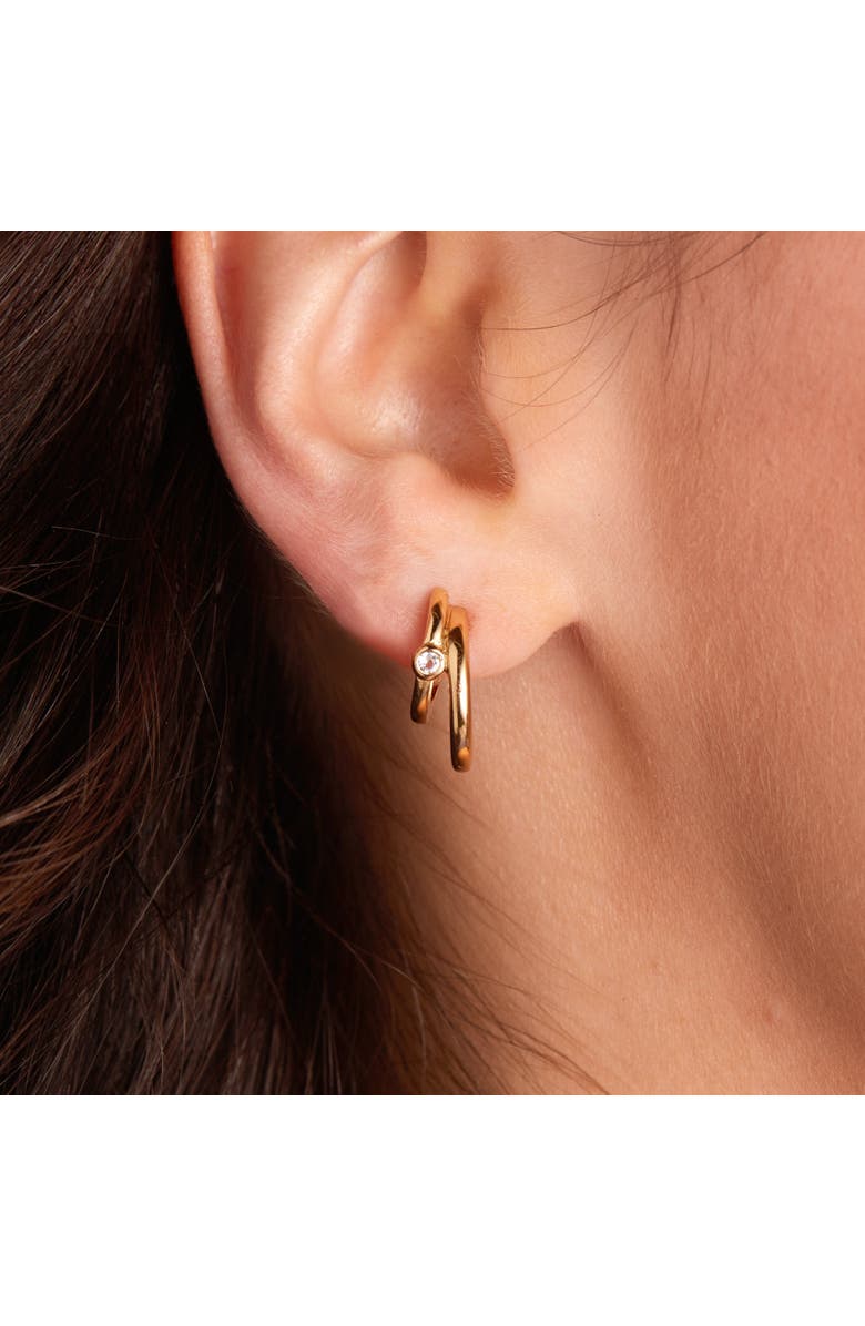 Sara Patino Gold Dynamic Double Hoop Earrings, Alternate, color, Gold