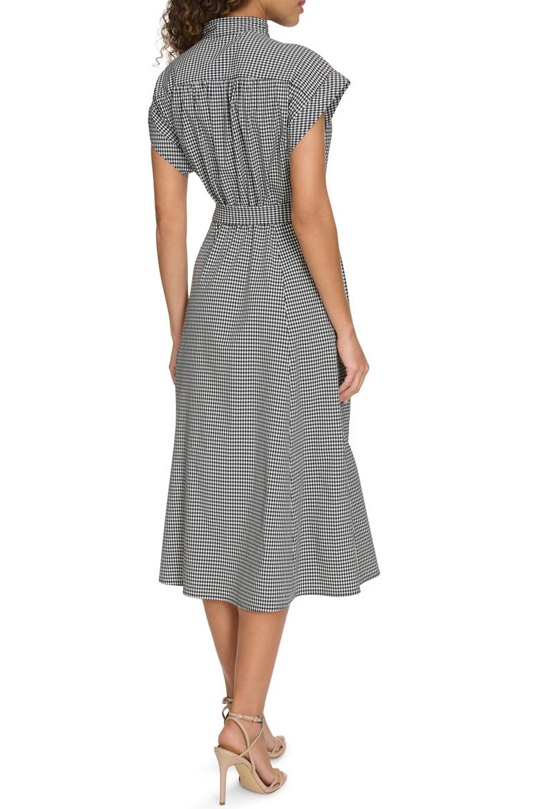 Mini Gingham Check Short Sleeve Shirtdress, Alternate, color, BLACK/WHITE