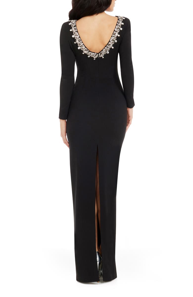 Dress the Population Anne Embellished Long Sleeve Column Gown, Alternate, color,