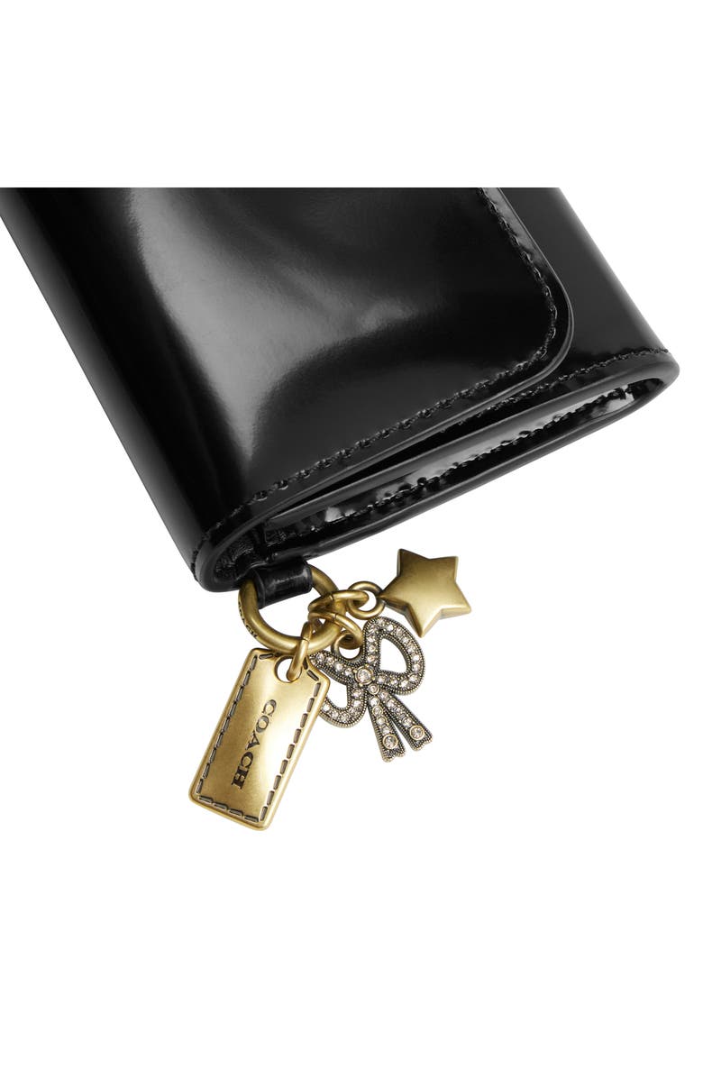 COACH Essential Leather Flap Card Holder, Alternate, color, Black