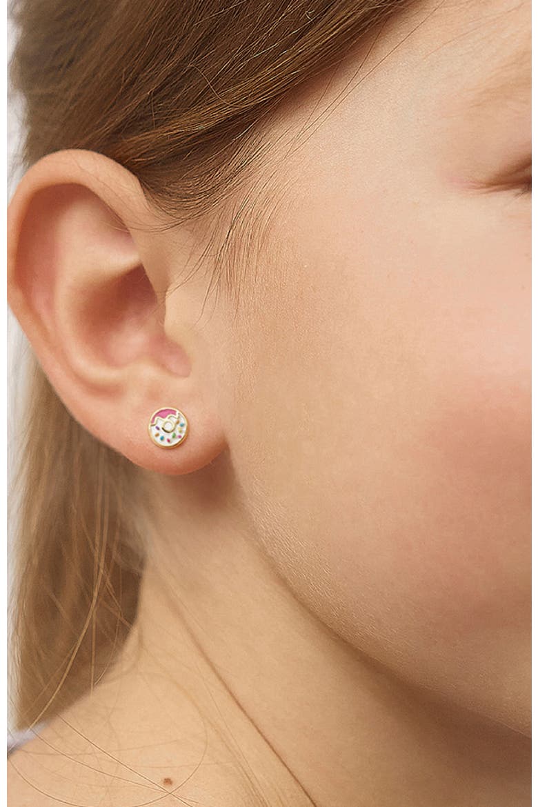 Sprinkles Donut Plated Earrings, Alternate, color, Pink