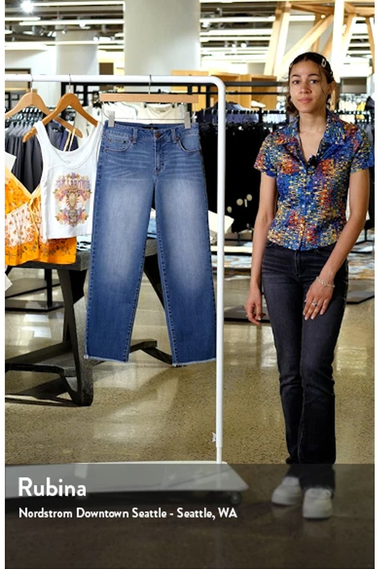 Raw Hem Crop Straight Leg Jeans video