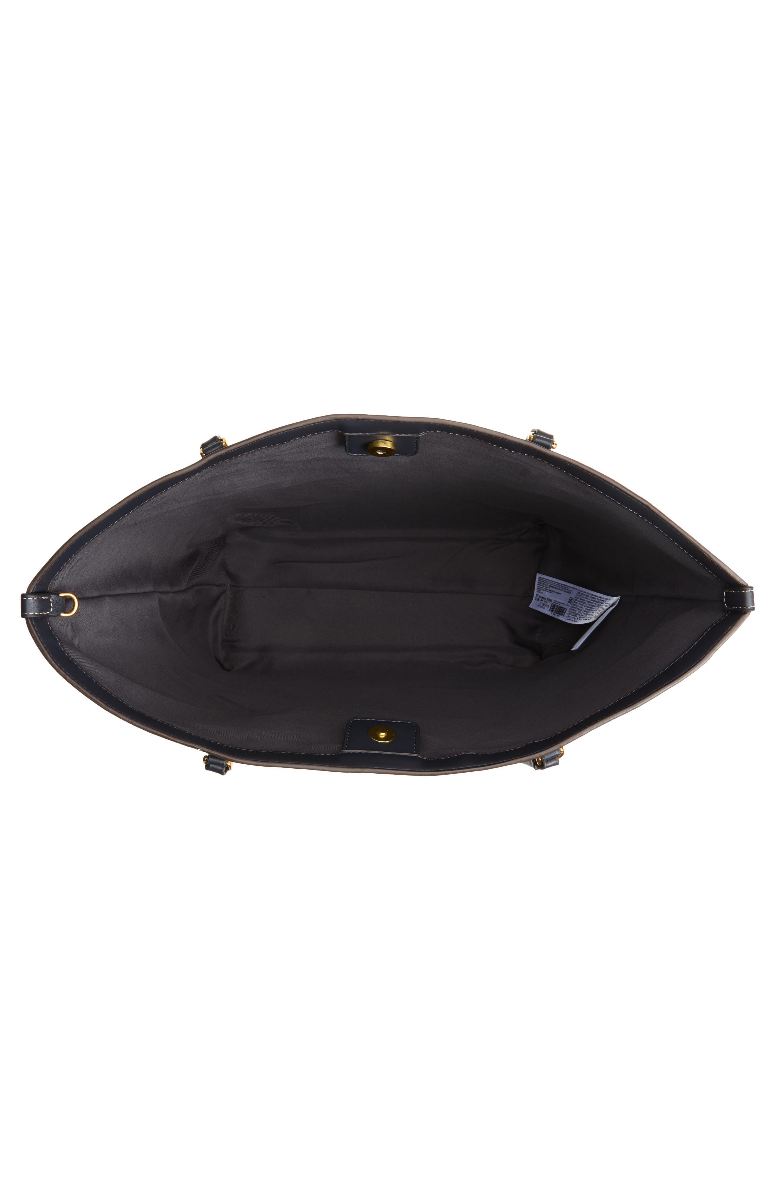 Monogram Faux Leather Tote, Alternate, color, NAVY