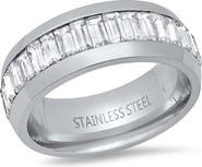 STEELTIME Men's Baguette Simulated Diamond Ring
