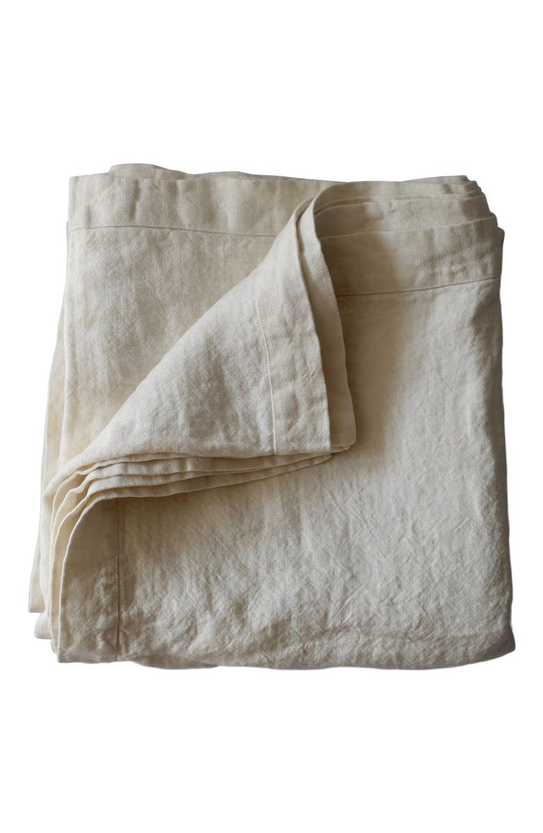 Evangeline Linen Bed Blankets, Main, color, Bright White Linen