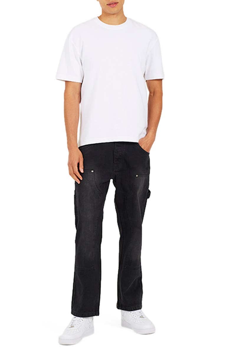 Brave Soul Carpenter Loose Fit Long Denim Jean, Alternate, color, Charcoal