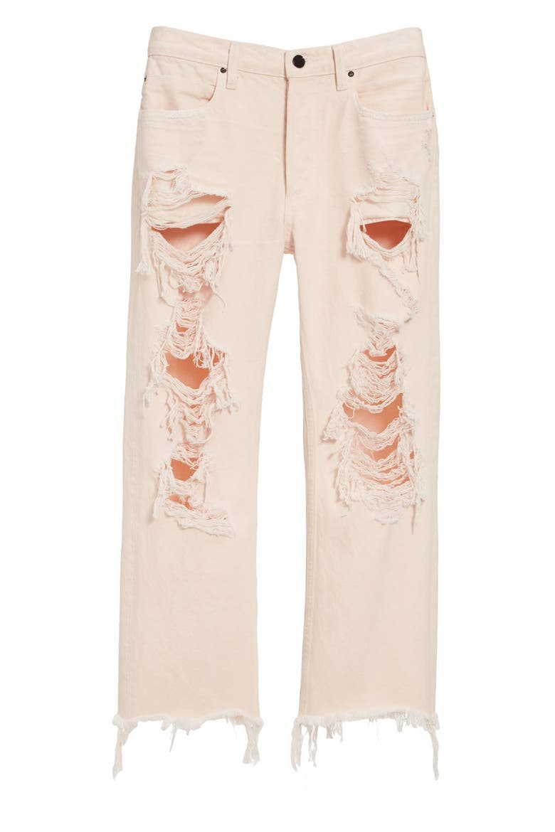 Ripped Crop Boyfriend Jeans, Alternate, color, CARNATION
