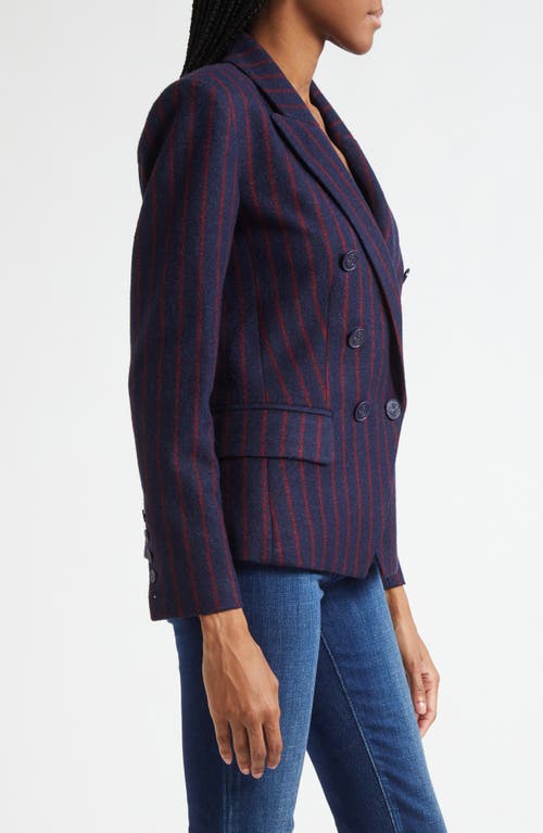 L'agence Kenzie Double Breasted Knit Blazer In Purple