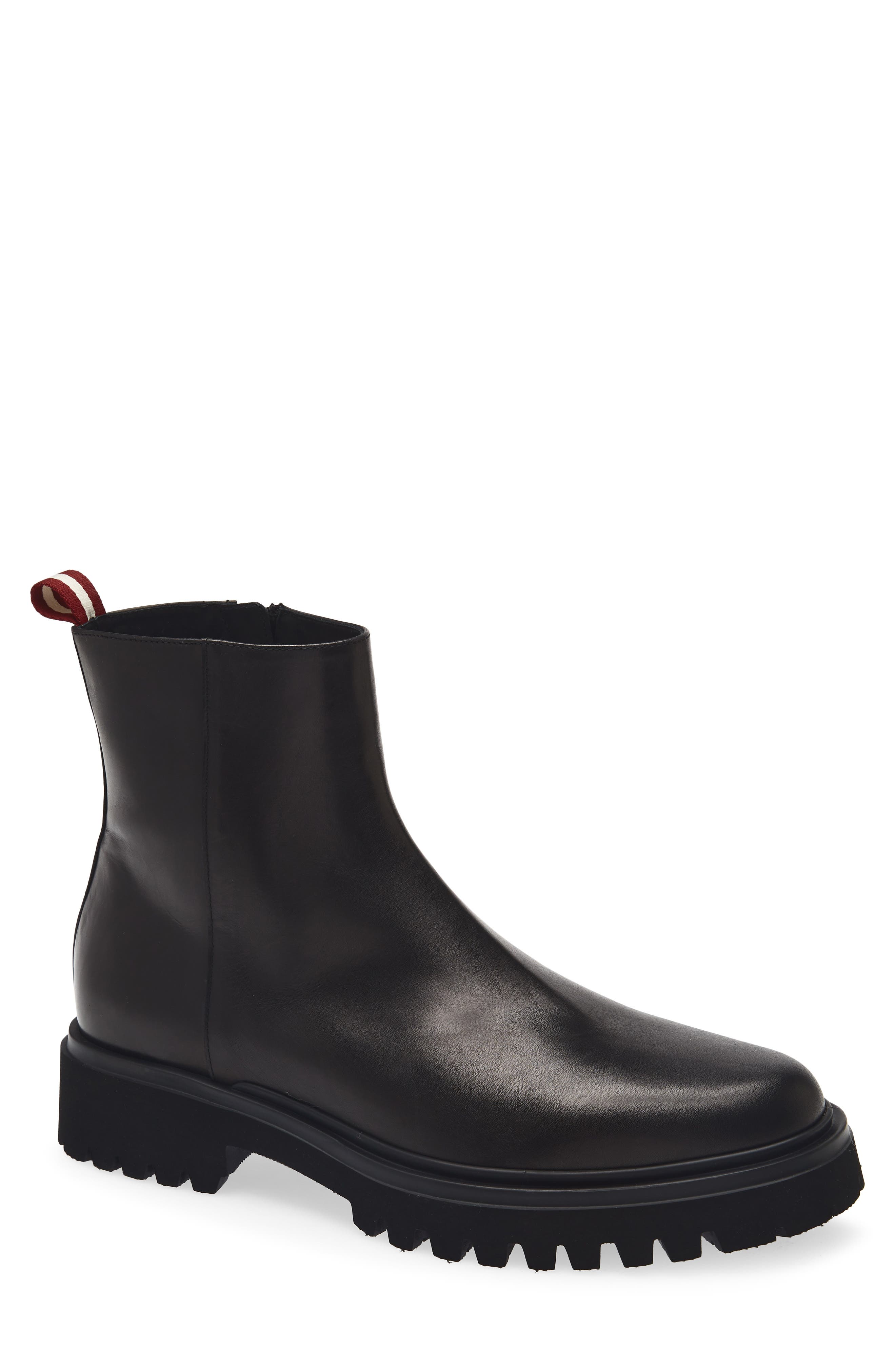 Bally Odran Leather Boot, Main, color, Black
