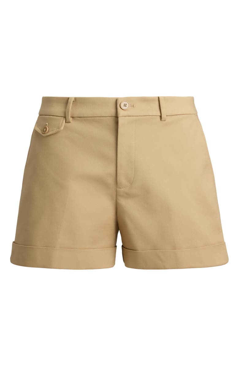 Lauren Ralph Lauren Yernalie Stretch Cotton Shorts, Alternate, color, Birch Beige