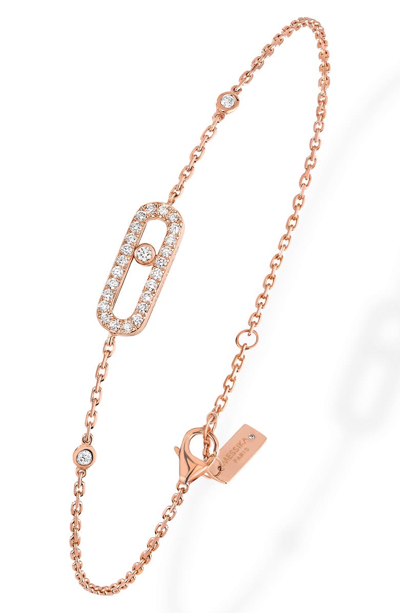 Messika Move Uno Pavé Diamond Station Pendant Bracelet, Main, color, 