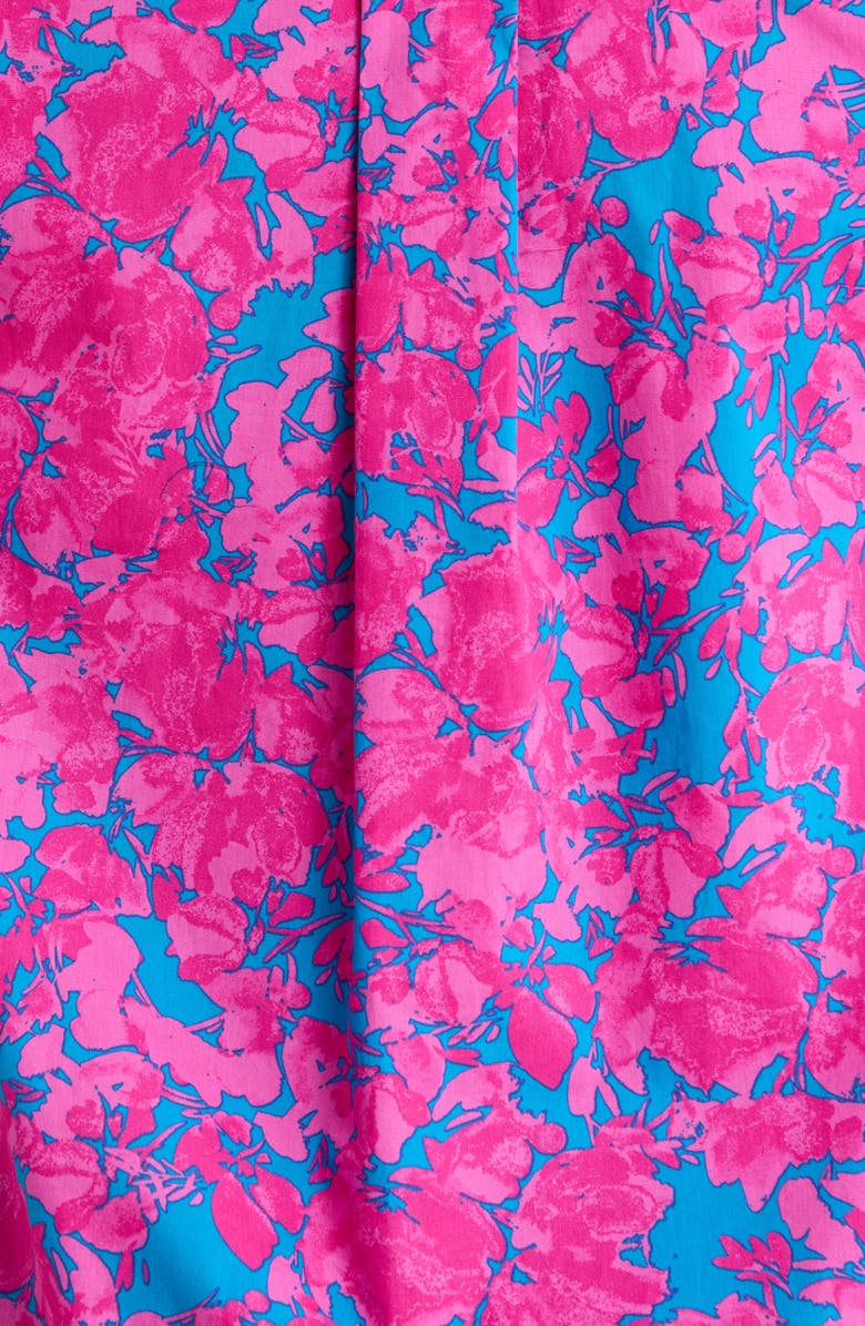 SUGARLIPS Lucy Floral Print Sleeveless Shirt, Alternate, color, Cerulean-Pink-Multi