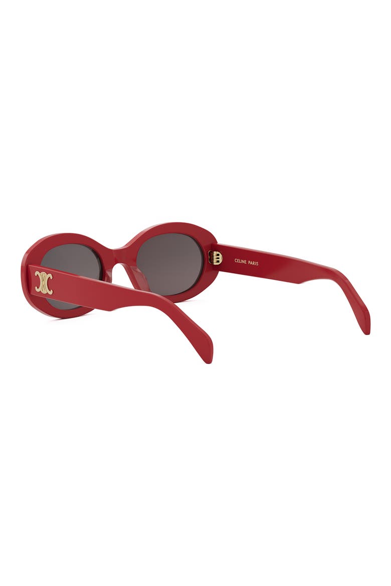 Triomphe 52mm Oval Sunglasses, Alternate, color, RED/ SMOKE