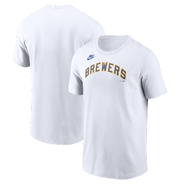 Nike Men's Nike White Milwaukee Brewers Cooperstown Collection Wordmark T-Shirt