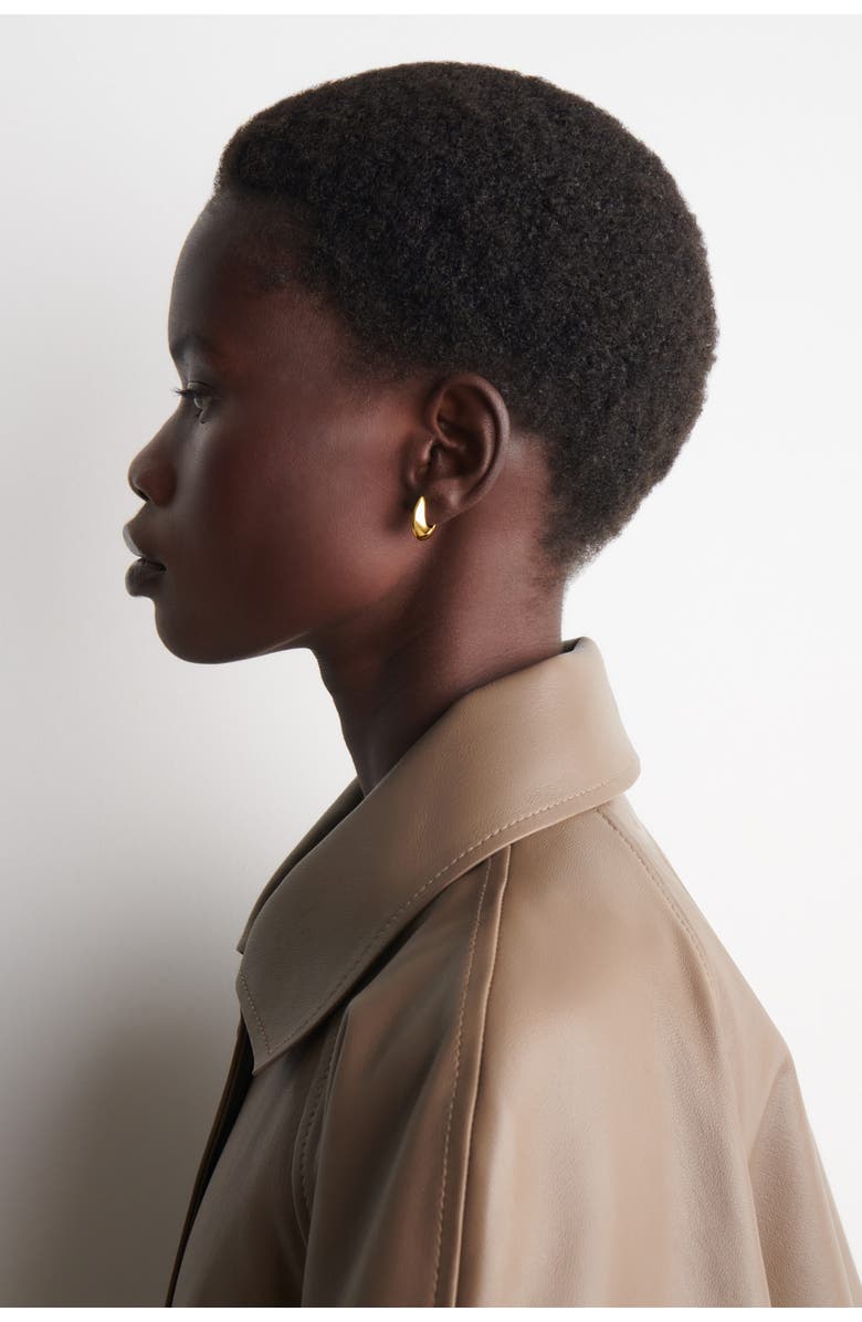 COS Domed Mini Hoop Earrings, Alternate, color, Gold