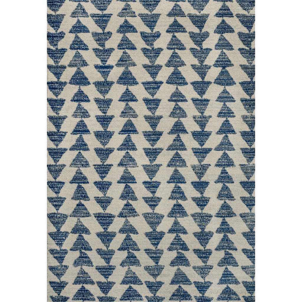 Jonathan Y Aisha Moroccan Triangle Geometric Area Rug In Cream/navy