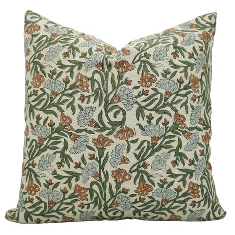 Thorny Stems  Handmade Block Printed Pillow Cover