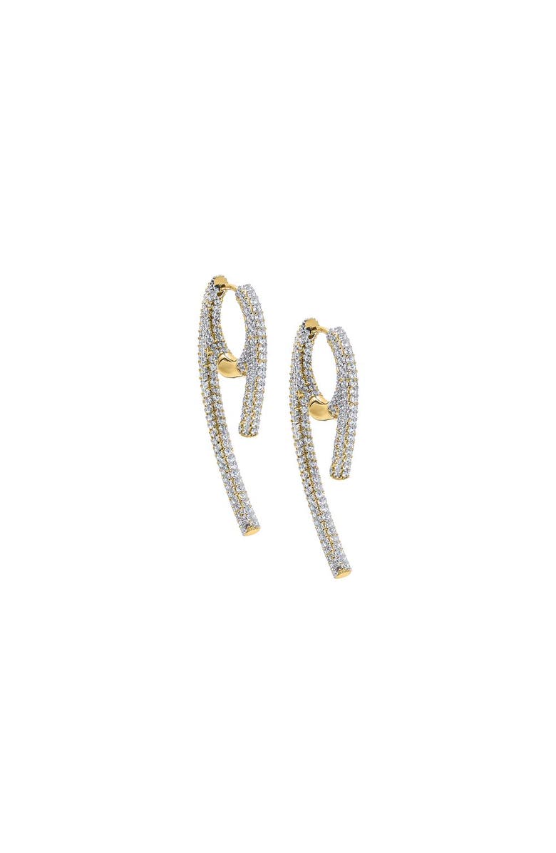 BY ADINA EDEN Pave Rounded Wide Claw Huggie Earring, Main, color, Gold