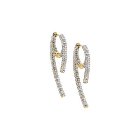 Pave Rounded Wide Claw Huggie Earring