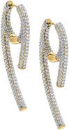 BY ADINA EDEN Pave Rounded Wide Claw Huggie Earring
