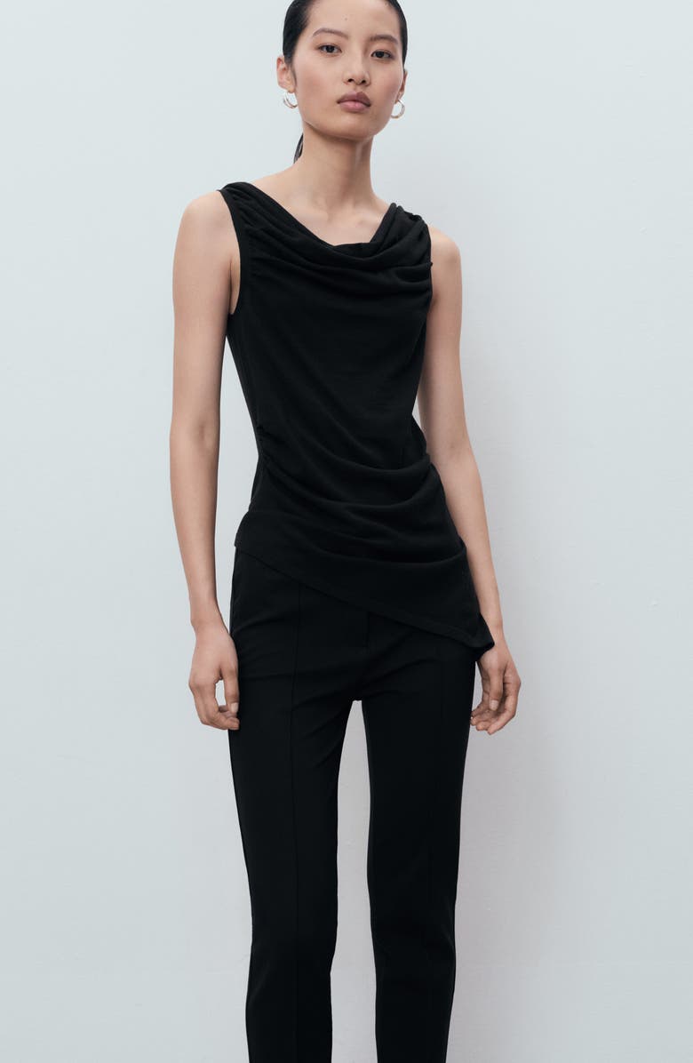 MANGO Straight Leg Pants, Alternate, color, Black