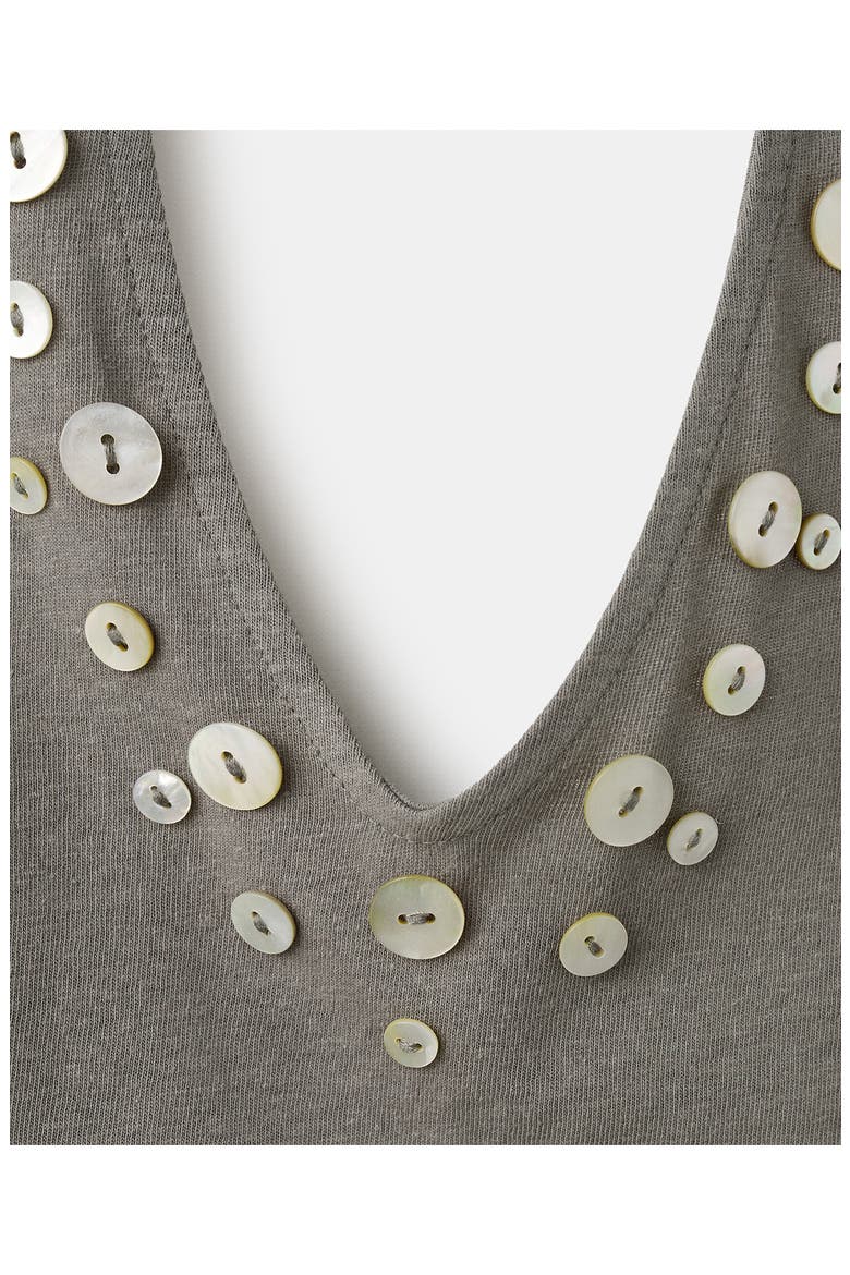 Button Detail Knit Halter Top, Alternate, color, GREY