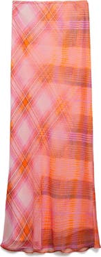 MANGO Plaid Maxi Skirt