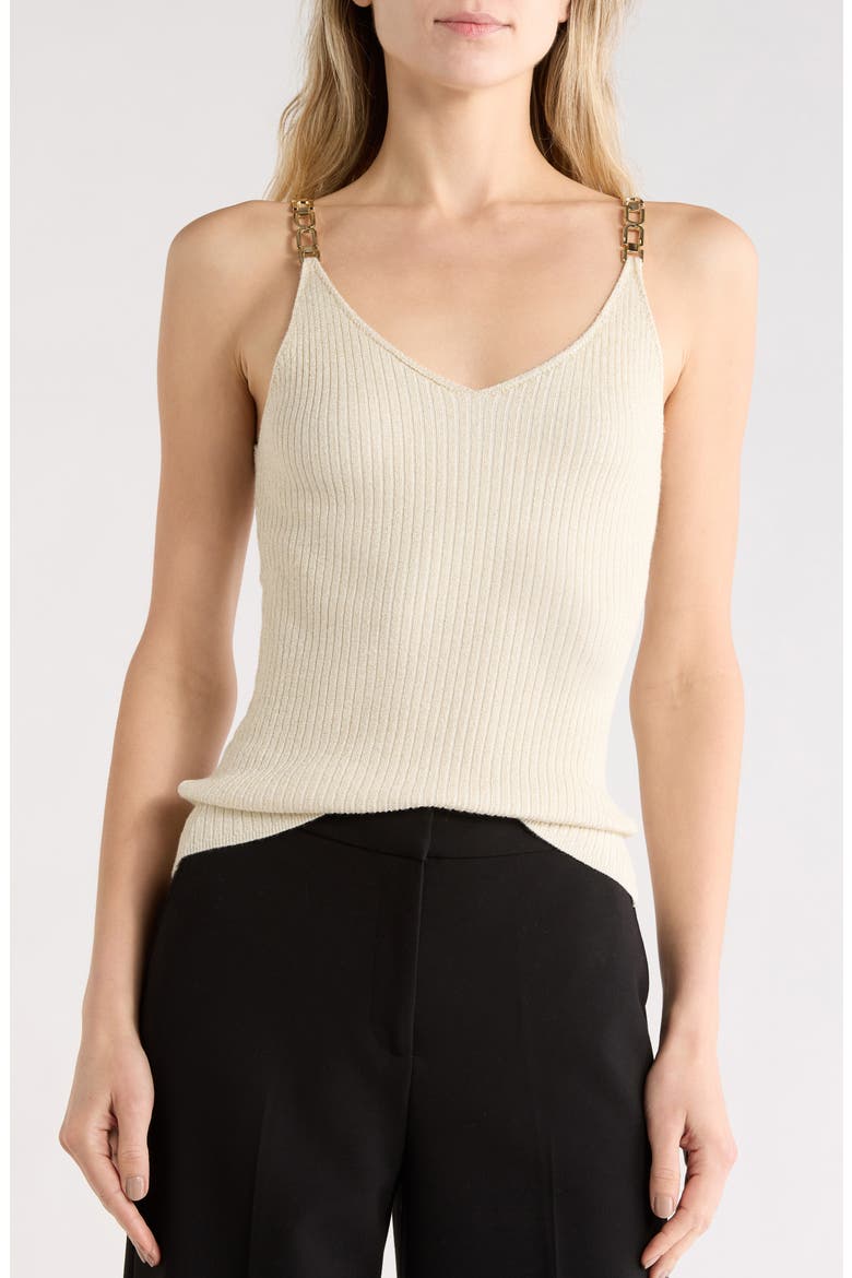 Chain Strap Sweater Tank, Main, color, STAR WHITE