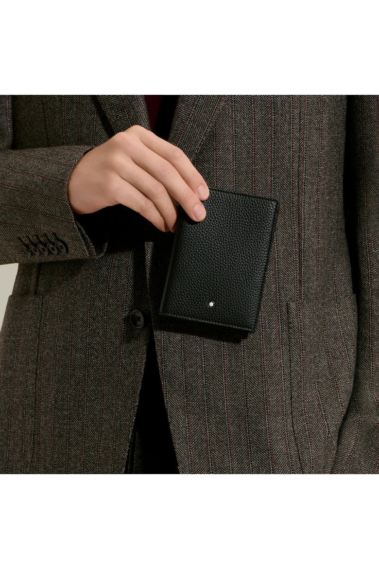 Grain Leather Passport Holder, Alternate, color, BLACK
